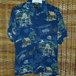 Harley Davidson Motorcycle  Aloha Sugar Shack Shirt Made in Hawaii S